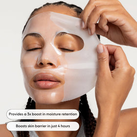 LOOPS model applying mask demonstrating quick, comfortable moisture delivery