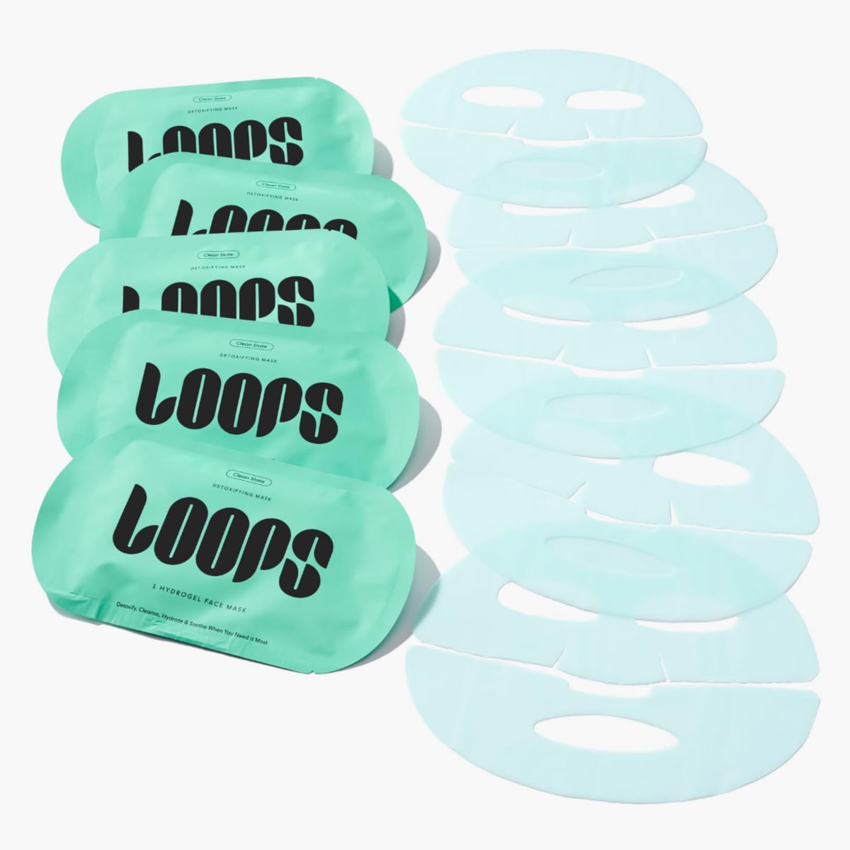 LOOPS hydrogel texture close-up illustrating gentle detox and adhesion