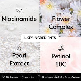 LOOPS ingredient label highlighting niacinamide, retinol and pearl extract