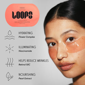 LOOPS mask in use on face illustrating easy application and fit
