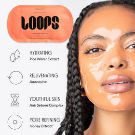 LOOPS concentrated serum drop on fingertip highlighting potent hydration