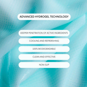 LOOPS two-piece hydrogel mask fitted on model, demonstrating contouring benefit