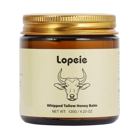 Lopeie front jar with lavender label showing product benefit hydrating skin