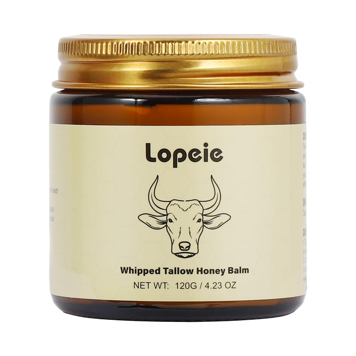 Lopeie front jar with lavender label showing product benefit hydrating skin