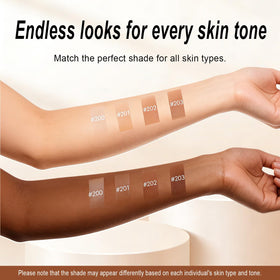 LOQOMI swatched on hand showing color change and natural matching benefit