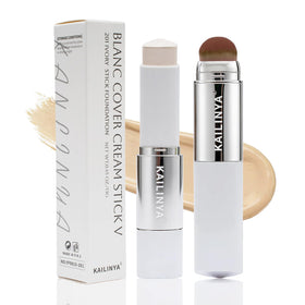 LOQOMI front packaging of the color-changing foundation stick showing compact design and dual ends