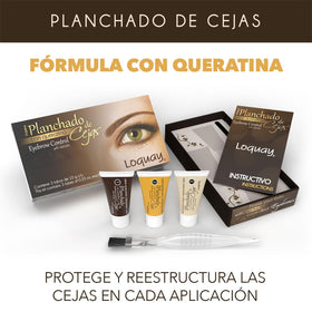 Loquay application brush placing product on eyebrow, controlled application benefit