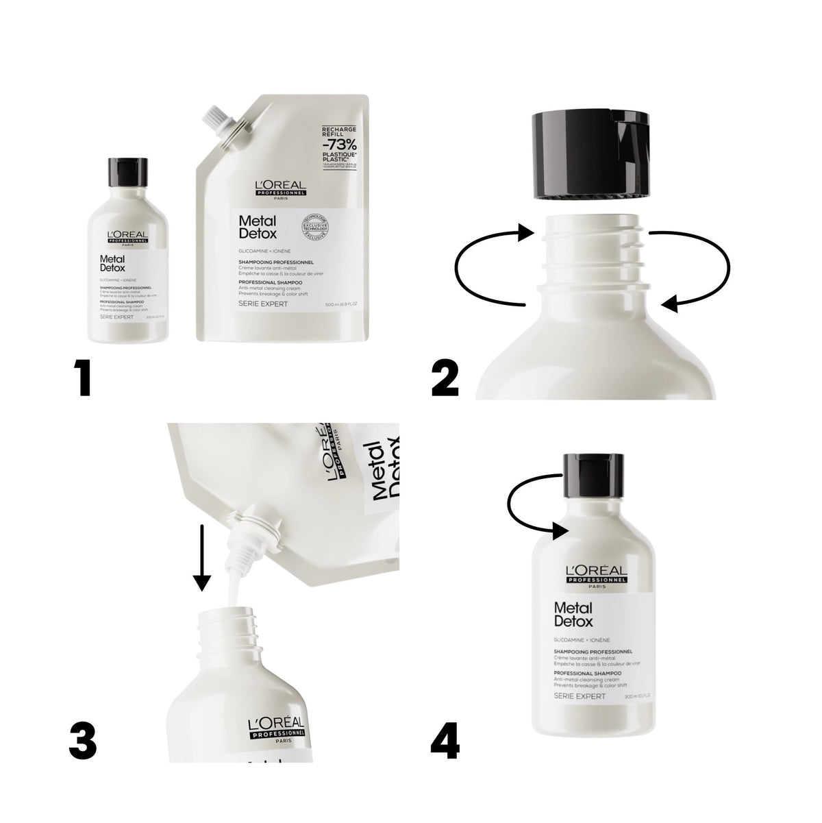 L'Oréal Professionnel Paris before and after images showing improved shine and color