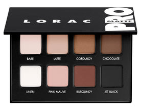 LORAC pro matte palette front packaging showing compact layout and eight shades