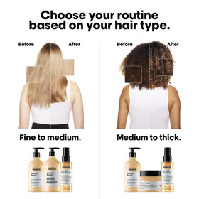 L'Oréal Professionnel Paris before and after strand showing repaired shine
