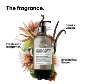 L'Oréal Professionnel label close-up emphasizing peptides bonder and amino acids