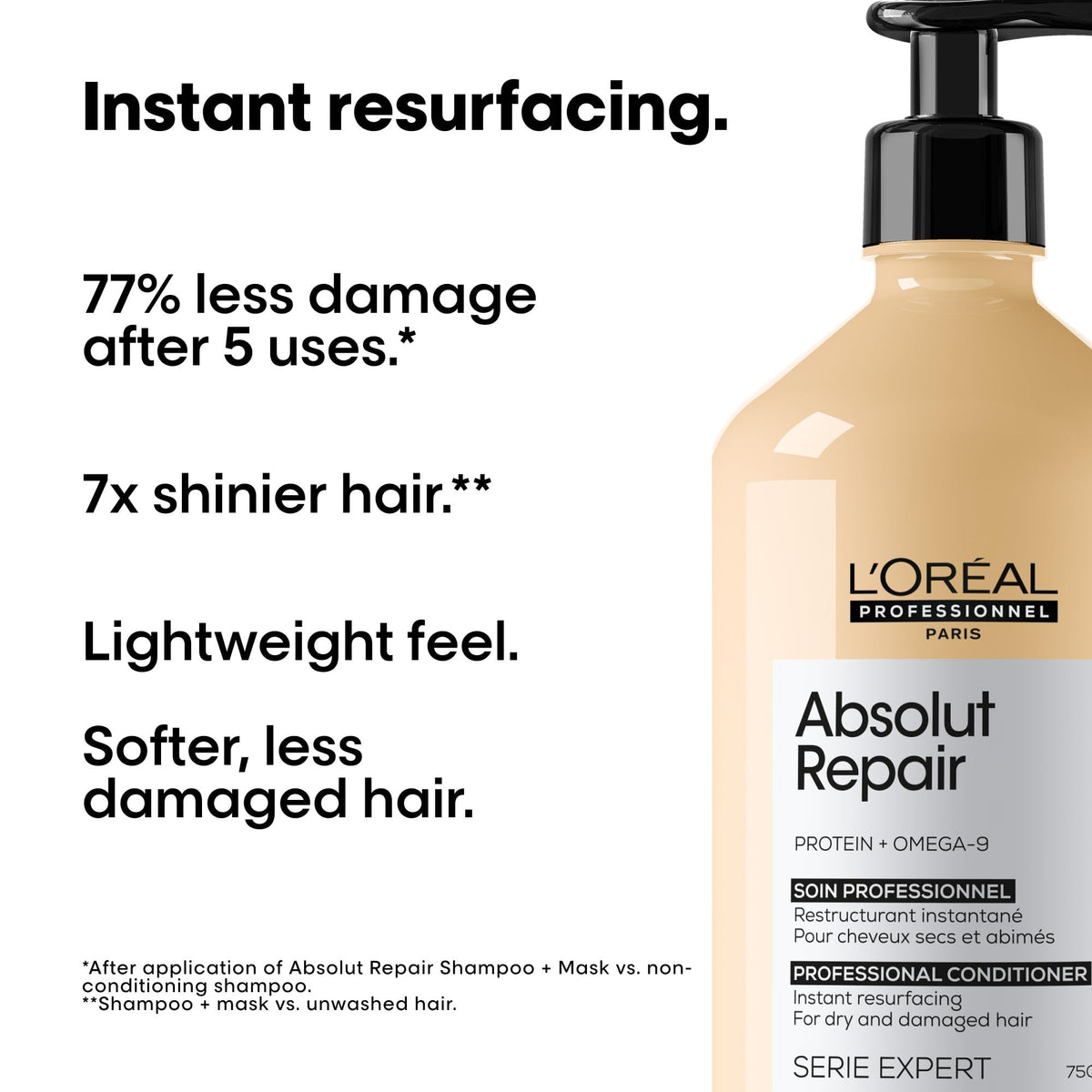 L'Oréal Professionnel Paris tube close-up highlighting label and texture