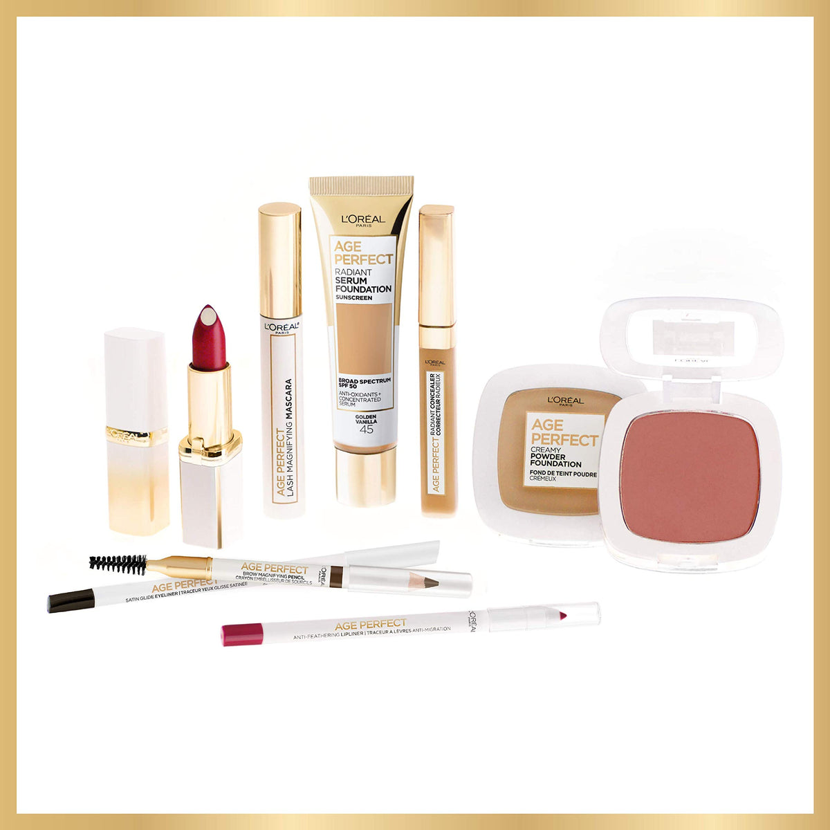 L'Oreal Paris product on vanity during application showing everyday routine