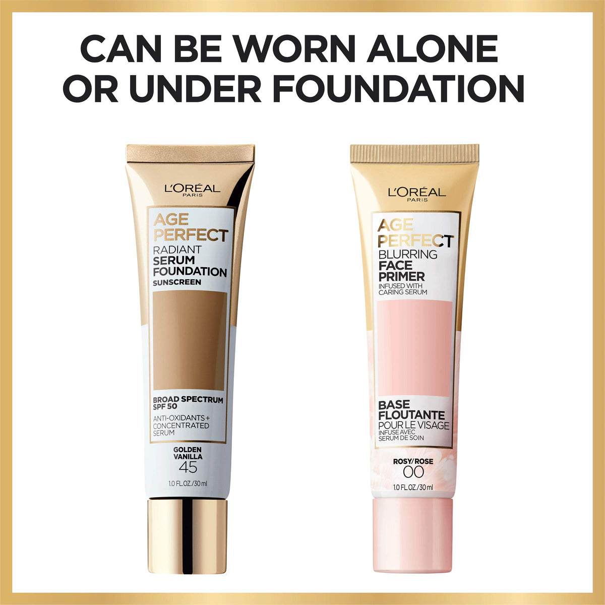 L'Oreal Paris primer paired with Age Perfect foundation improving wear benefit