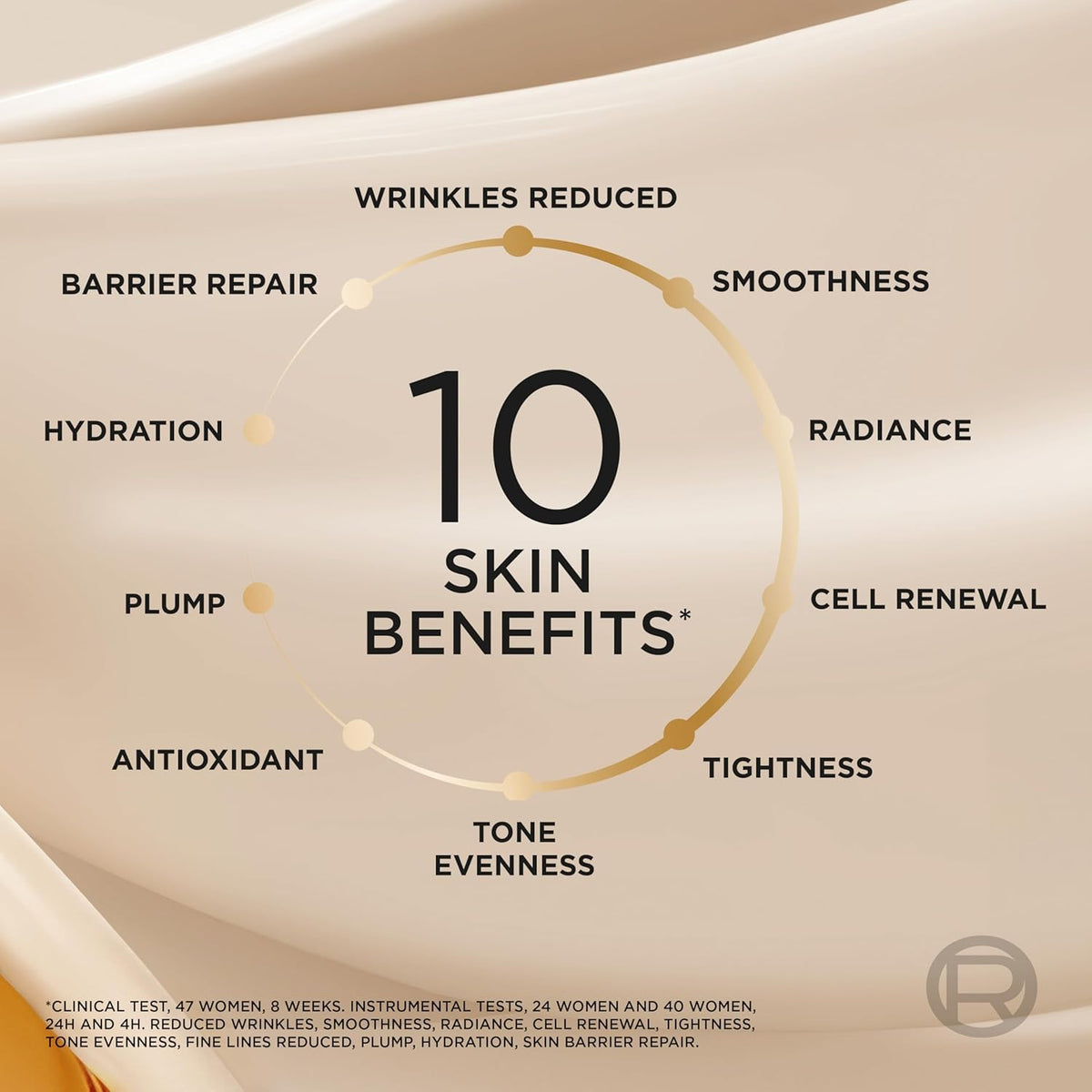 L'Oreal Paris close-up of the clear and milky serum phases demonstrating blendability