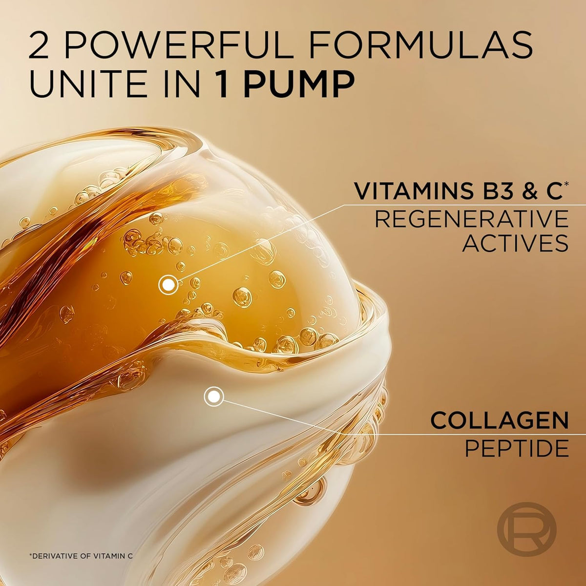 L'Oreal Paris collagen peptide ingredient shot highlighting firming support