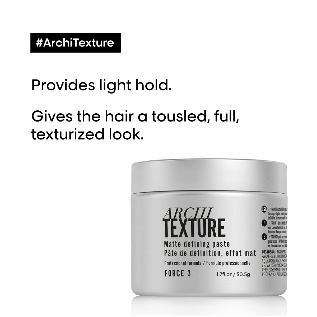 L'Oréal Professionnel Architexture placed on palms ready to apply for controlled medium hold