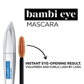 L'Oreal Paris Bambi Eye before and after lashes showing lift and volume