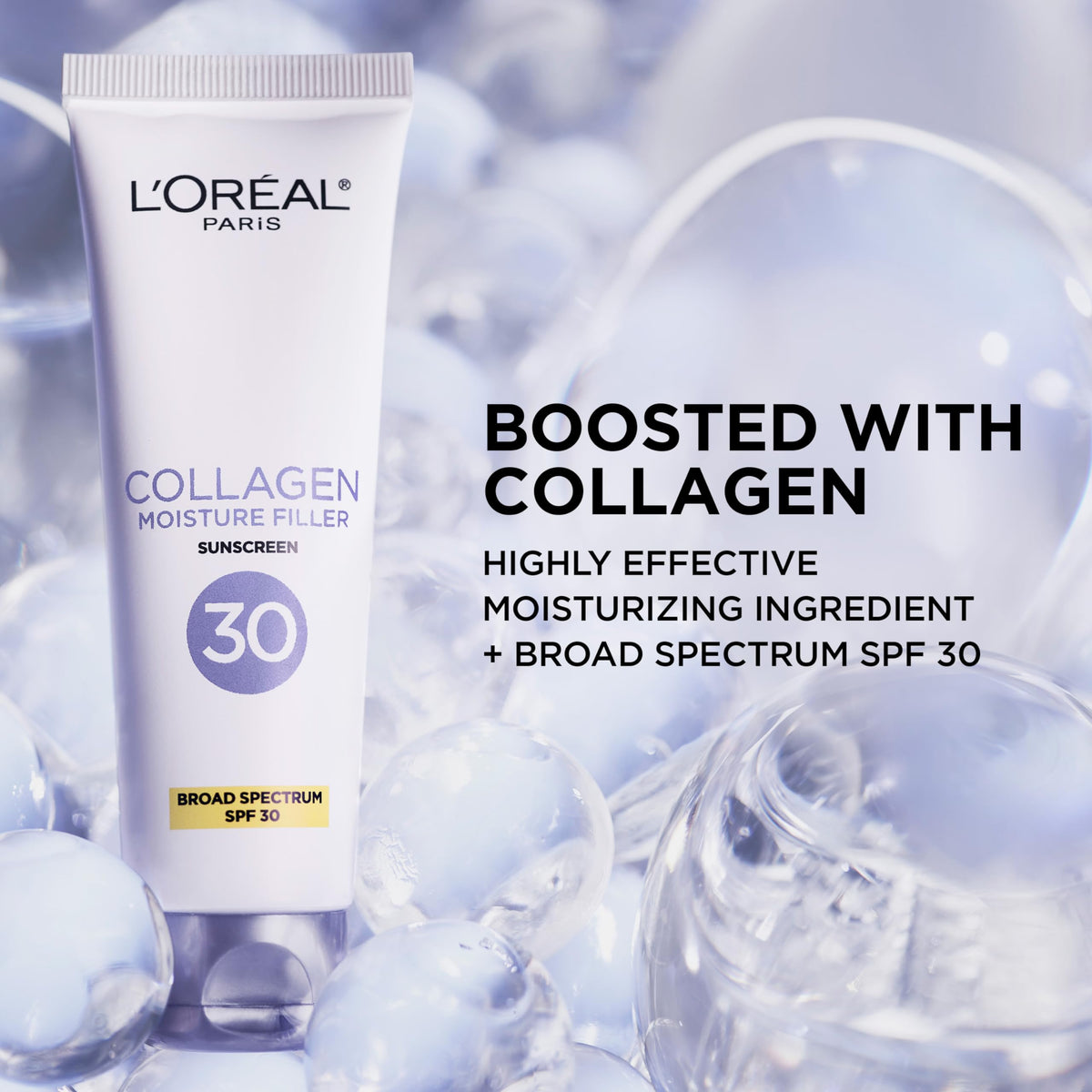 L'Oreal Paris hyaluronic acid serum sample beside moisturizer for added plumping