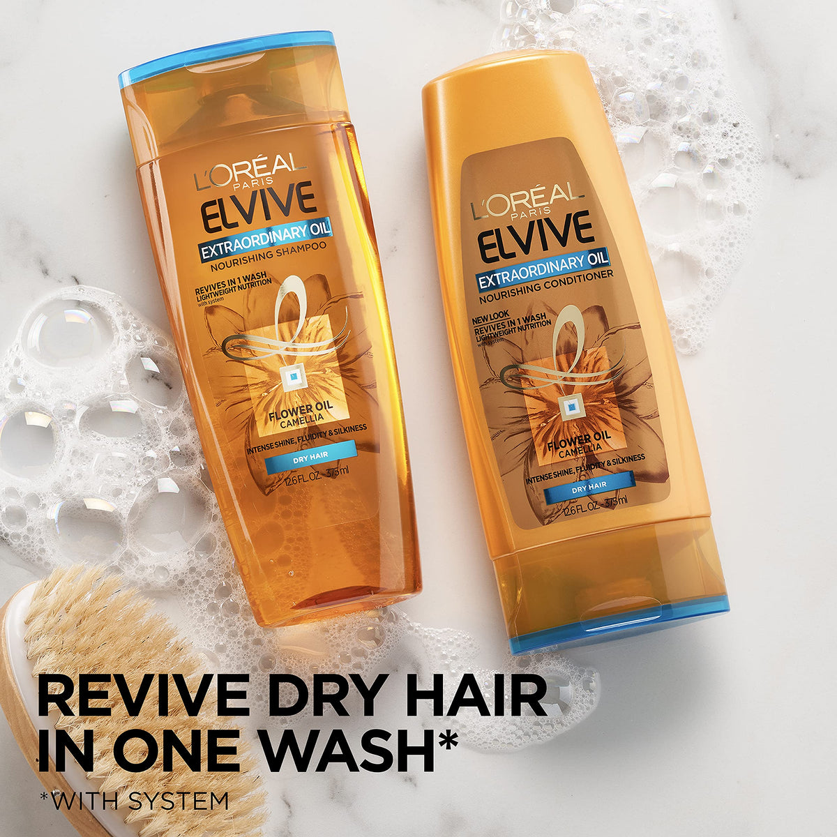 L'Oreal Paris Elvive back label close-up highlighting ingredients and usage instructions