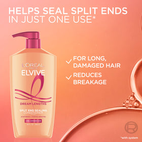 L'Oreal Paris bottle held next to hand to show large 28 ounce scale