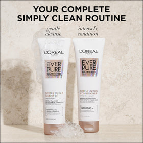 After styling, glossy hair from L'Oreal Paris EverPure showing restored shine