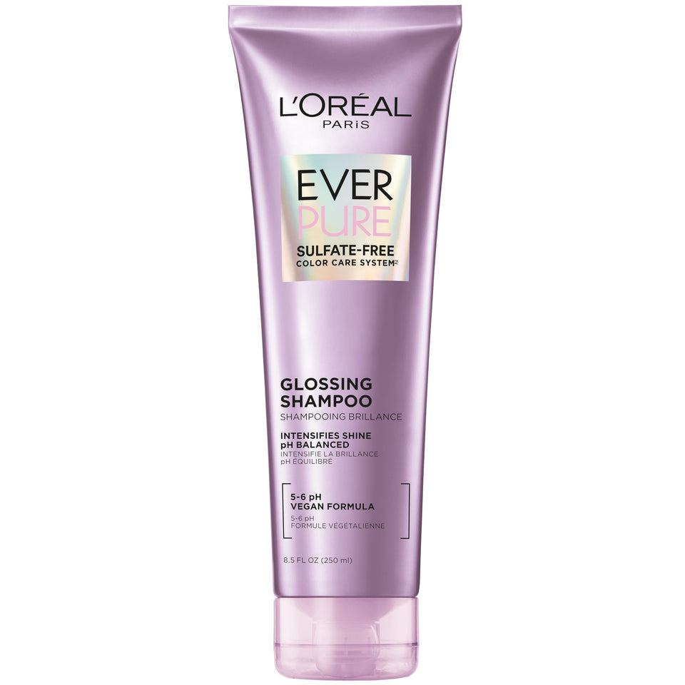 L'Oreal Paris EverPure front bottle showing glossy packaging and clear benefits