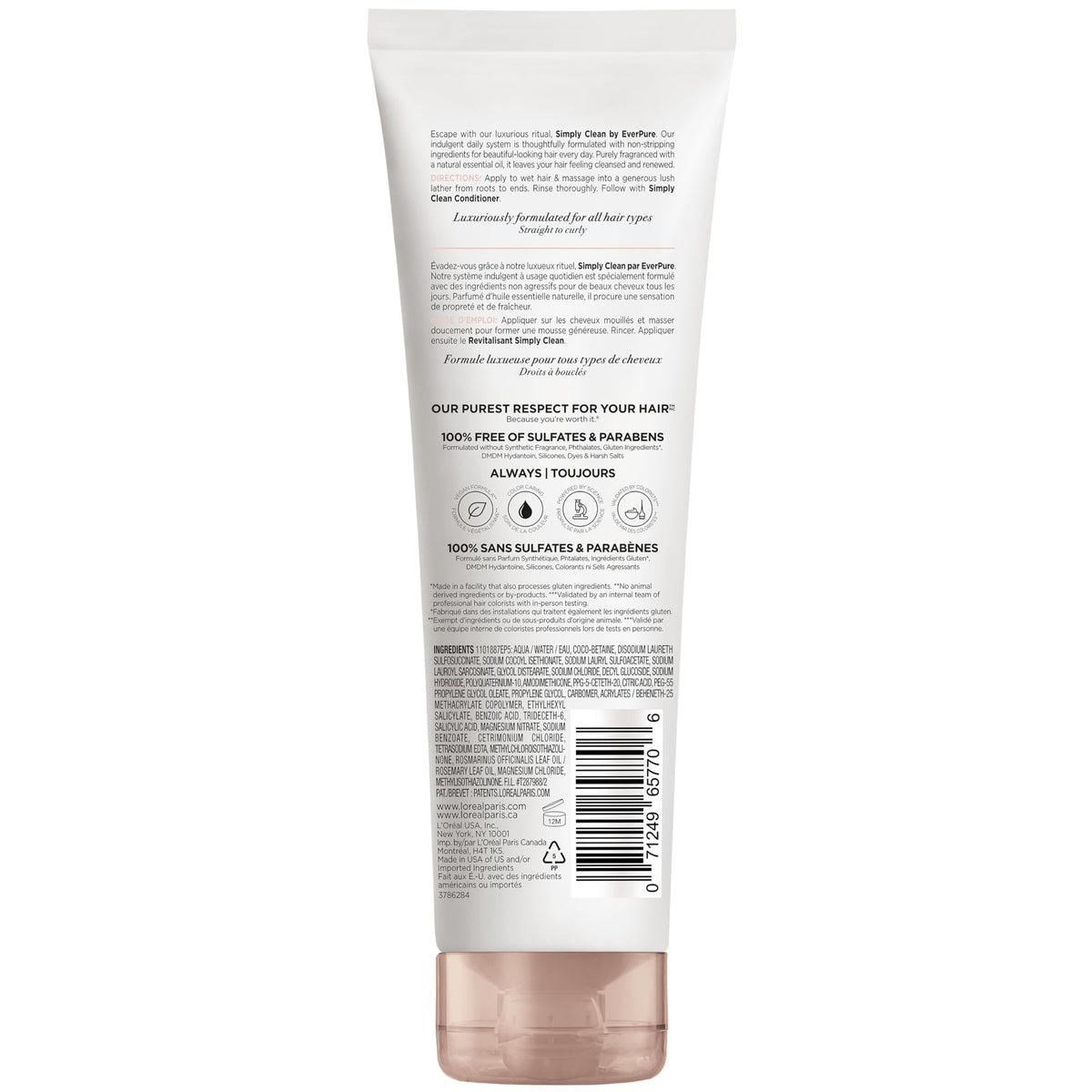 L'Oreal Paris bottle on a bathroom shelf styled to show lifestyle and daily ritual