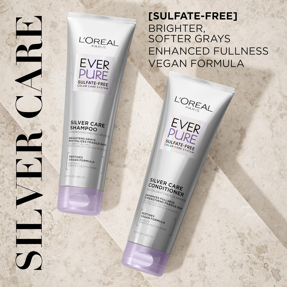 L'Oreal Paris EverPure pump and cap detail highlighting easy dispensing