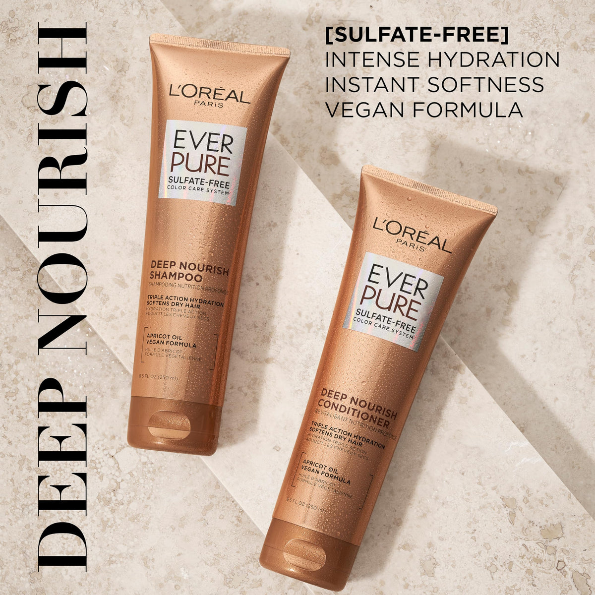 L'Oreal Paris EverPure shampoo pump dispensing gentle lather benefit