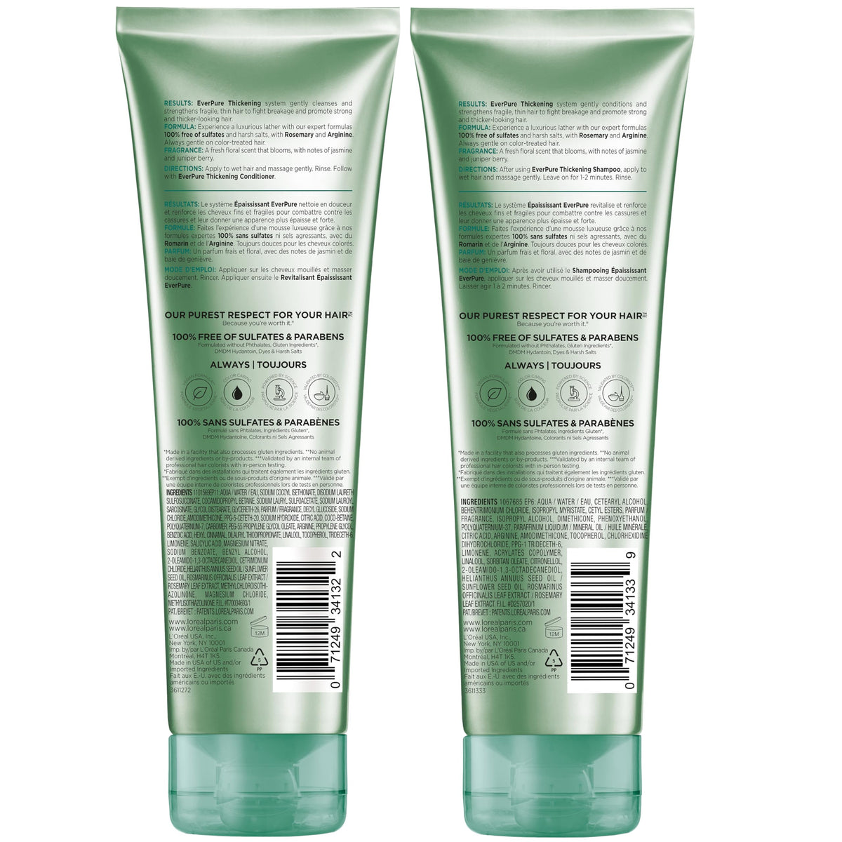 L'Oreal Paris model showing fuller-looking hair after using the kit