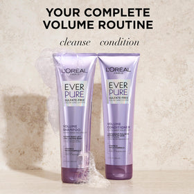 L'Oreal Paris EverPure bottles held in hand to show 8.5 fl oz scale