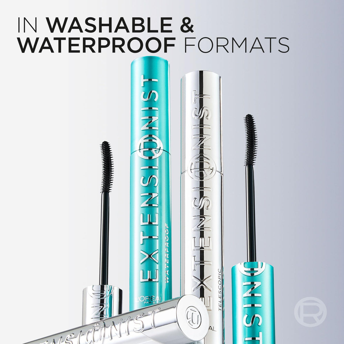 L'Oreal Paris on model in lifestyle shot demonstrating dramatic, fanned lashes for impact