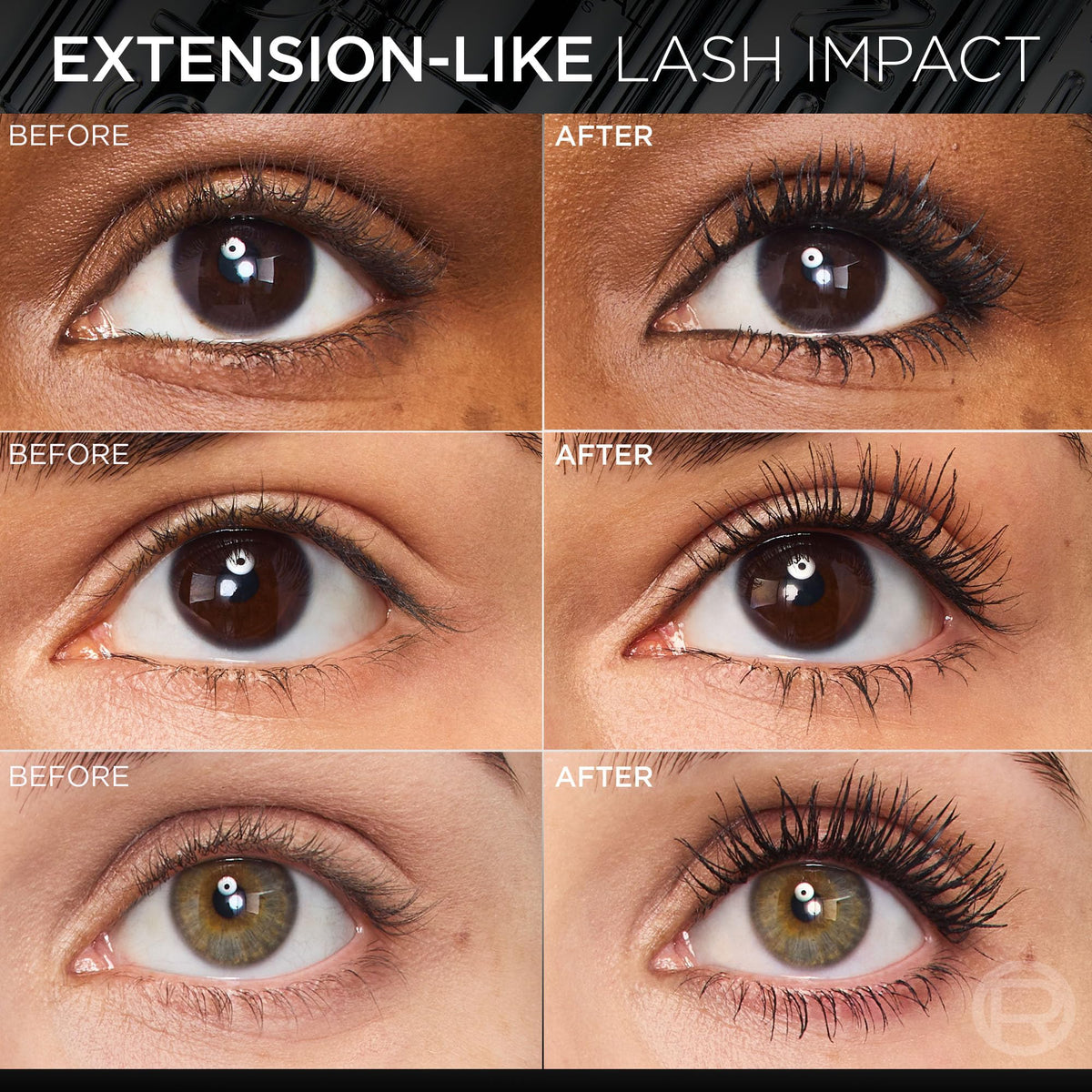 L'Oreal Paris wand close-up with sculpting comb bristles for precise separation