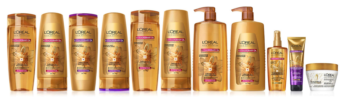 L'Oreal Paris bottle in bathroom setting showing salon-quality routine