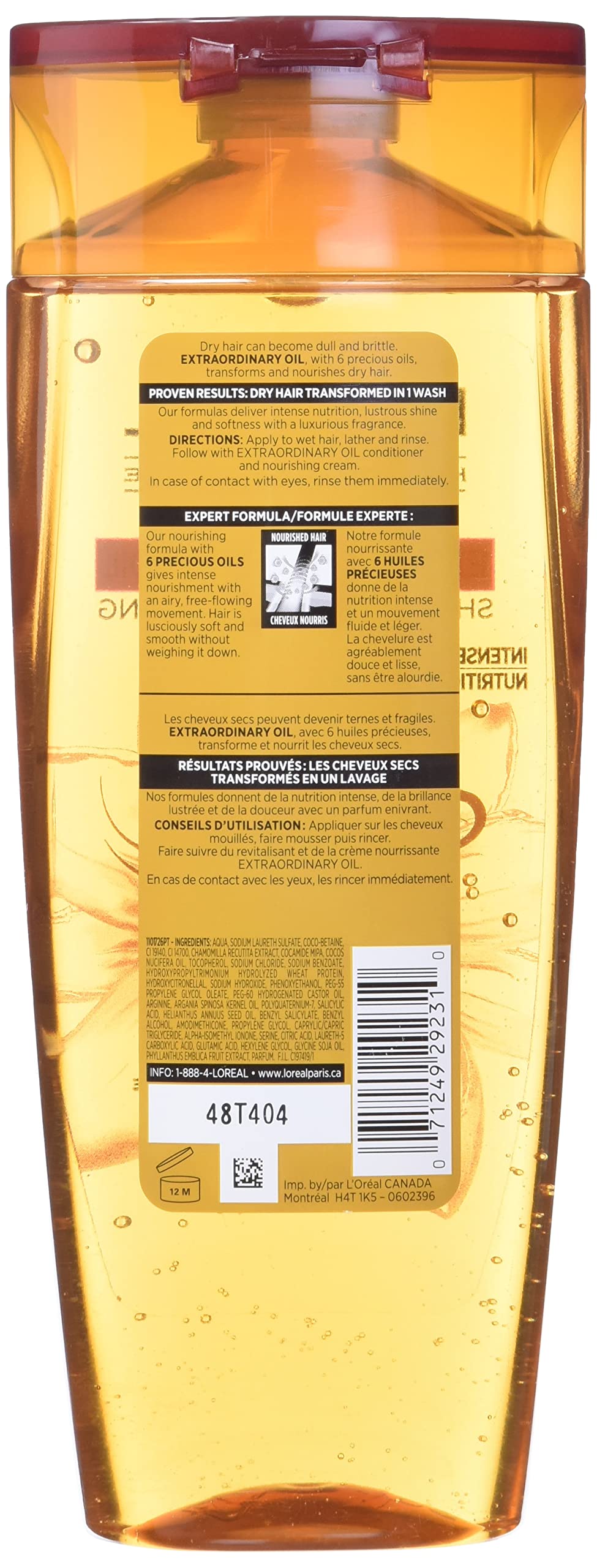 L'Oreal Paris shampoo being dispensed showing smooth foam and control