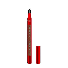 L'Oreal Paris Faux Brow pen front view showing mahogany shade, precise shaping benefit