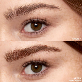 Lifestyle vanity scene with L'Oreal Paris Faux Brow suggesting everyday routine convenience benefit