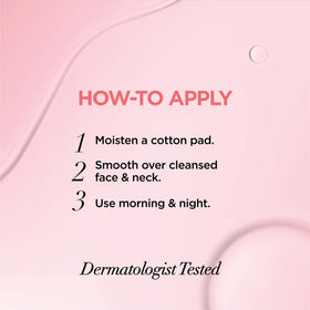 L'Oreal Paris toner poured on cotton pad ready for quick application