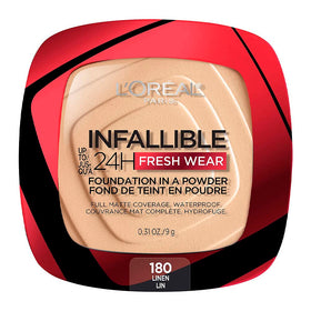 L'Oreal Paris compact front view showing sleek packaging and color identifier