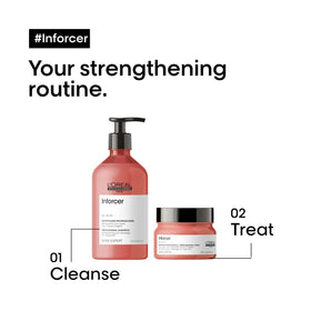 L'Oréal Professionnel Paris bottle displayed on bathroom shelf suggesting salon routine