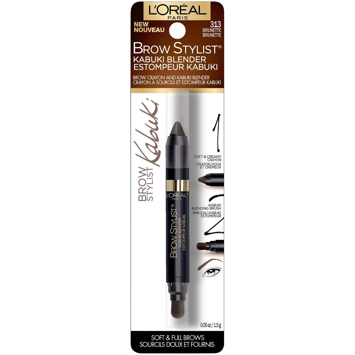 L'Oreal Paris kabuki brush closeup blending brow product for seamless finish