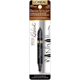 L'Oreal Paris kabuki brush closeup blending brow product for seamless finish