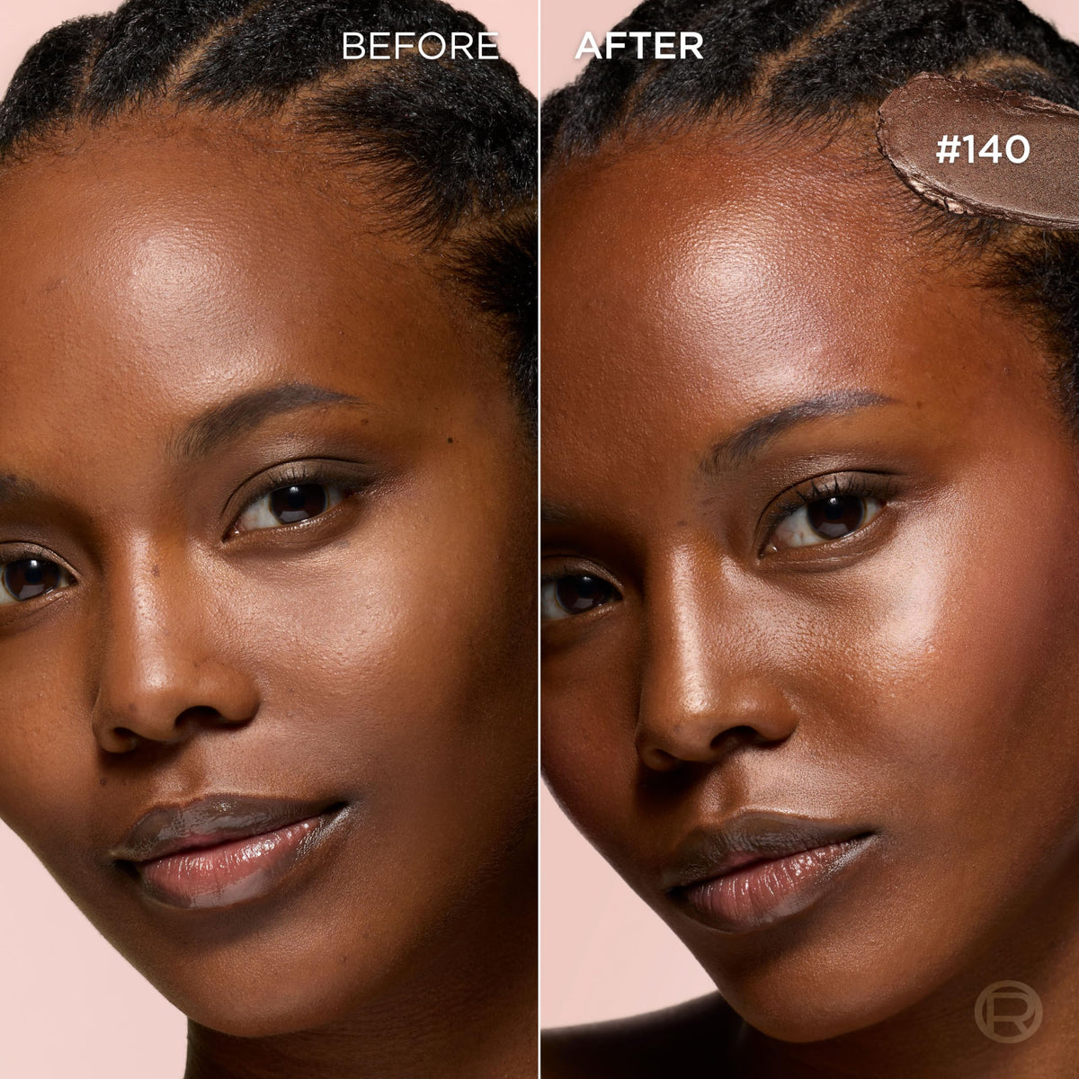 L'Oreal Paris close-up cream-to-powder texture demonstrating smooth blendability