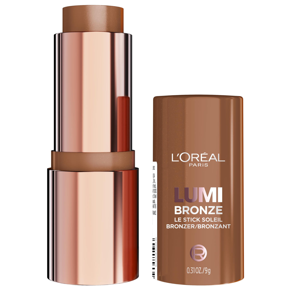 L'Oreal Paris stick front view showing compact bronzer for quick application