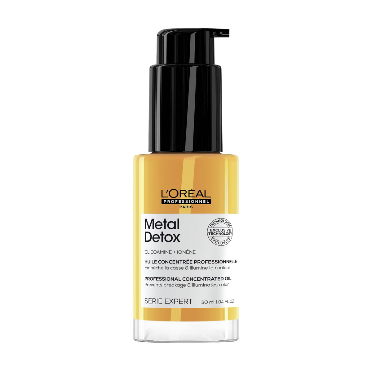 L'Oréal Professionnel front bottle showing label and leave-in oil benefits