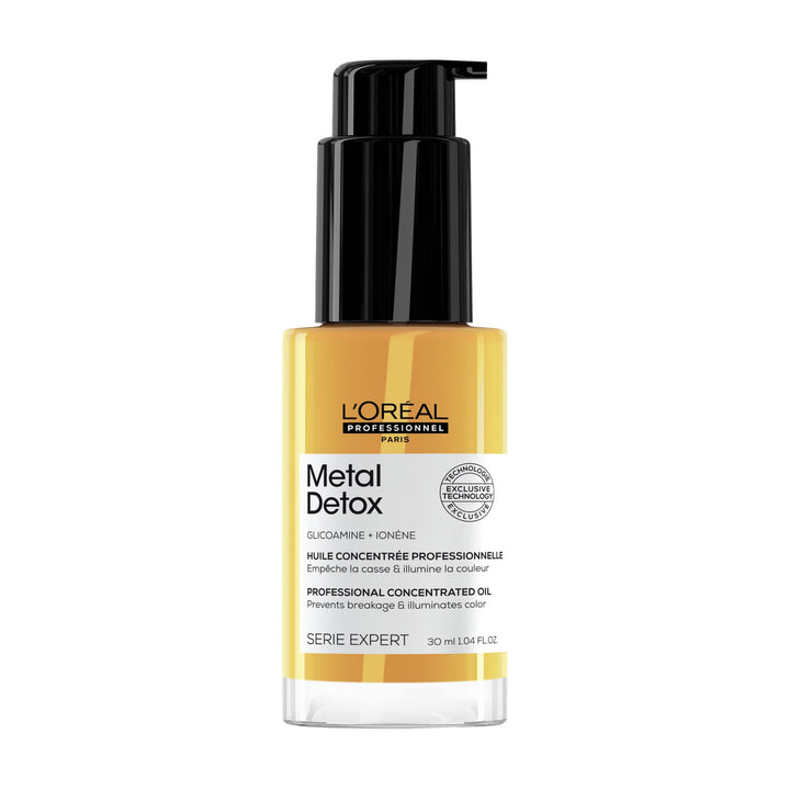 L'Oréal Professionnel front bottle showing label and leave-in oil benefits