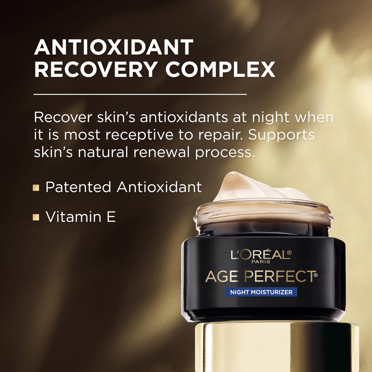 L'Oreal Paris antioxidant ingredient visual highlighting renewal support