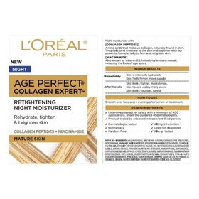 L'Oreal Paris jar on bedside shelf in bedroom lifestyle setting promoting nightly routine