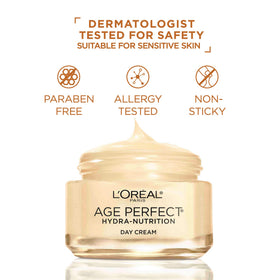 L'Oreal Paris open jar with creamy texture highlighting rich hydration